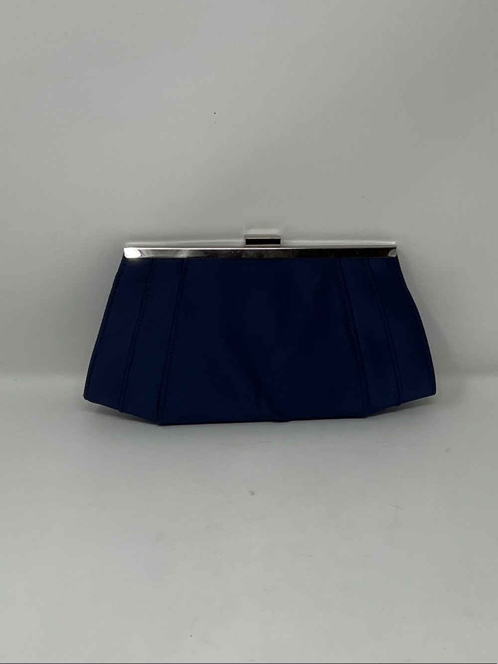 Giani Bernini Navy Blue Clutch with Silver-Tone Frame